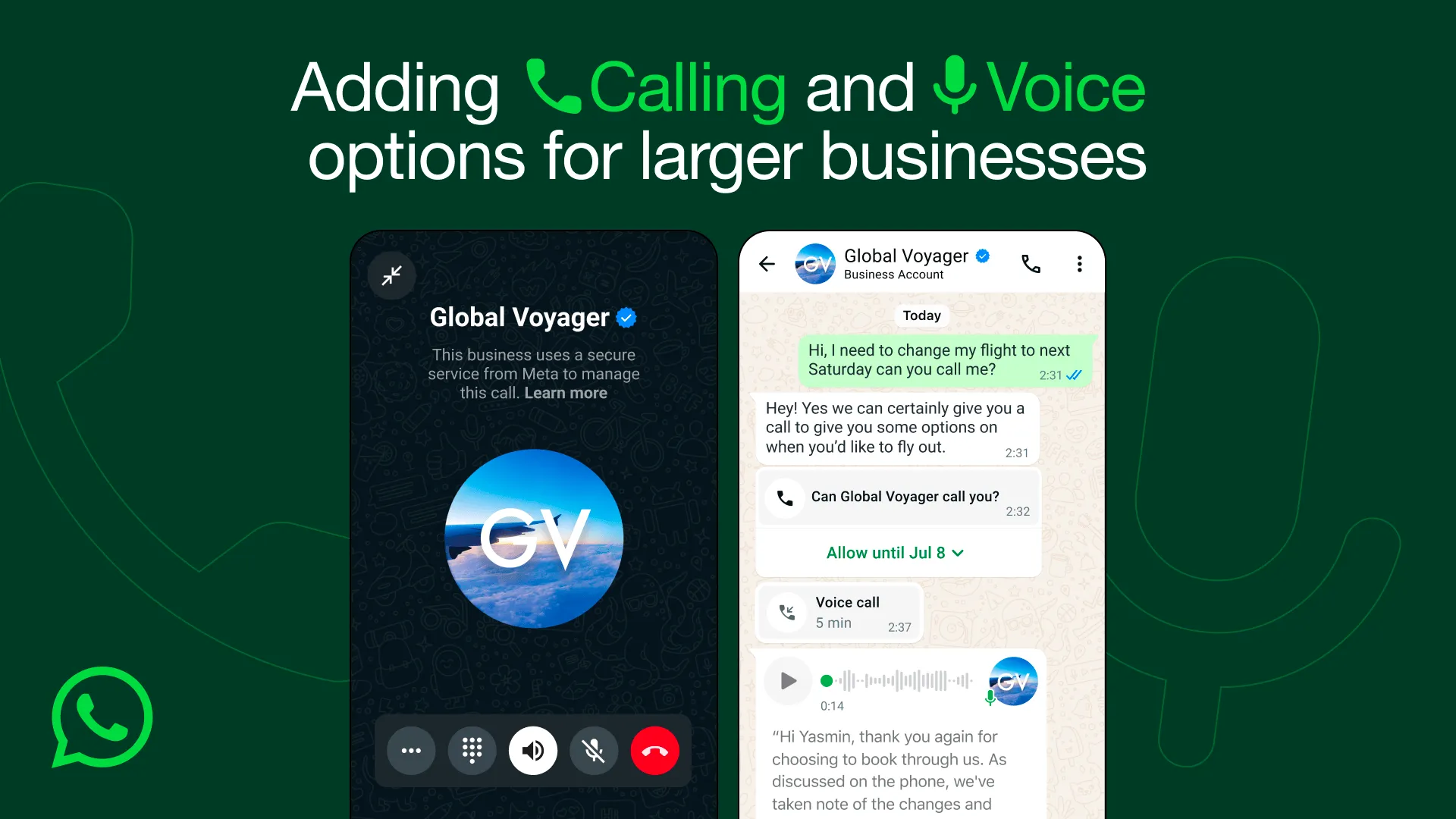 Adding Calling and Voice Options for larger businesses